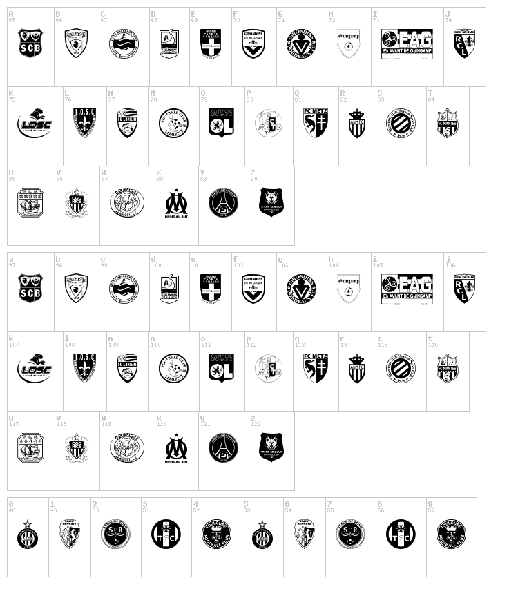 Ligue 1 font map